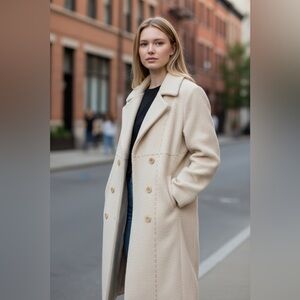 Alpaca 111 Handfinished Alpaca Suri Wool Long Cream Coat